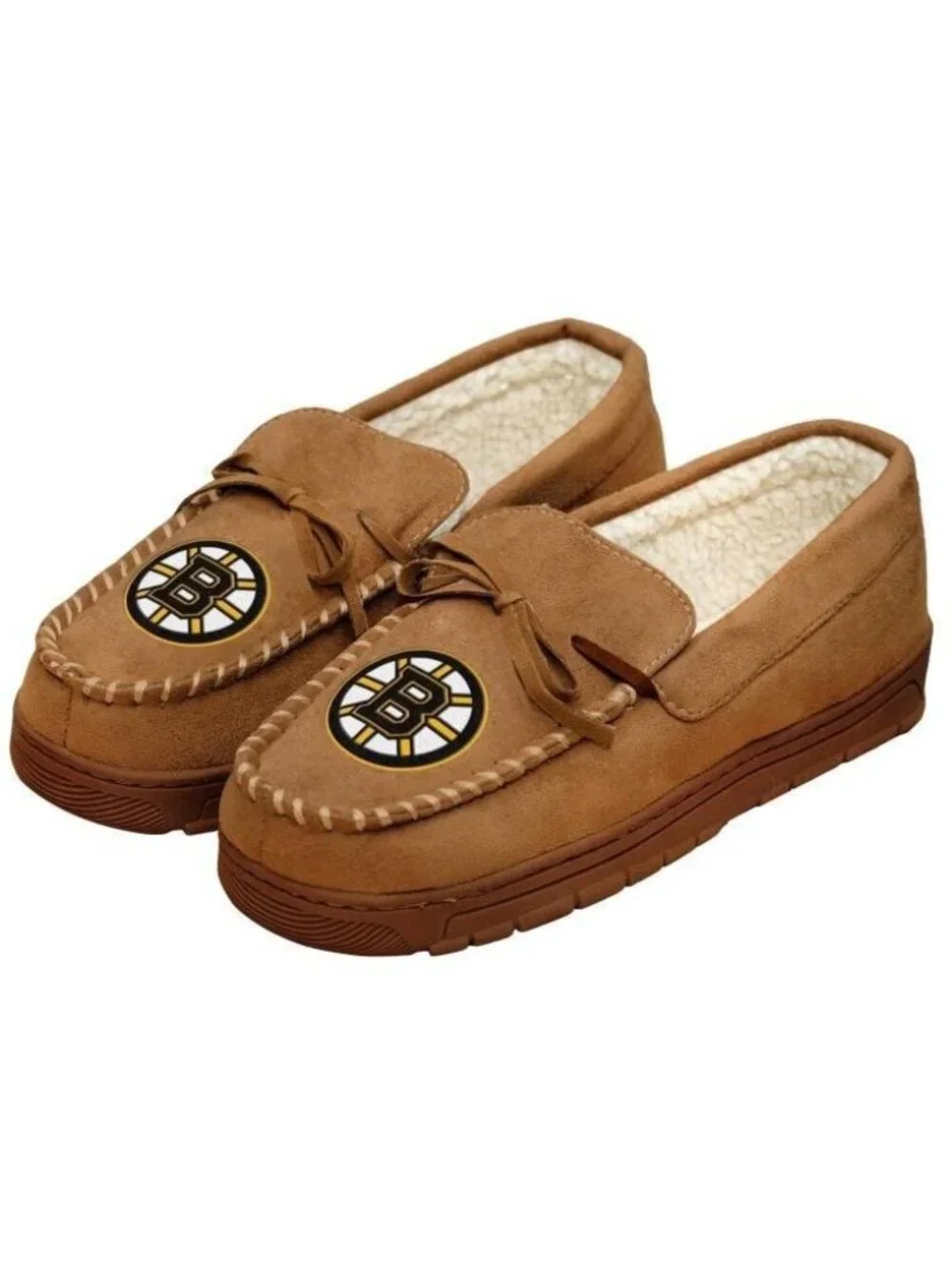 Boston Bruins NHL Moccasin Slippers Men's Size 13-14 XL Fleece Lined New in Box